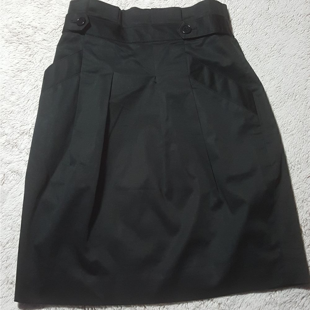 BCBGMAXAZRIA Paper Bag Skirt Puffy Black Women’s Size 0 Career Wear Professional